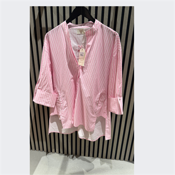 WAUW LUNA CHERRY SHIRT – LIGHT PINK STRIPE - 10219